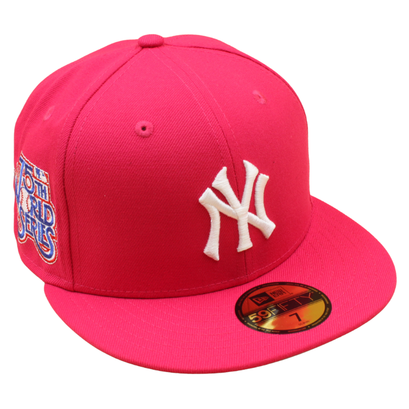 New Era - 59FIFTY Fitted - New York Yankees -  75th World Series - Bright Rose/Grey UV - Headz Up 