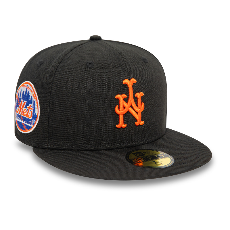 New Era - 59FIFTY Fitted Cap - Upside Down AOP - New York Mets Cooperstown - Black - Headz Up 