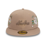 New Era - NE FLOWER ICON - 59Fifty Fitted Cap - Beige - Headz Up 