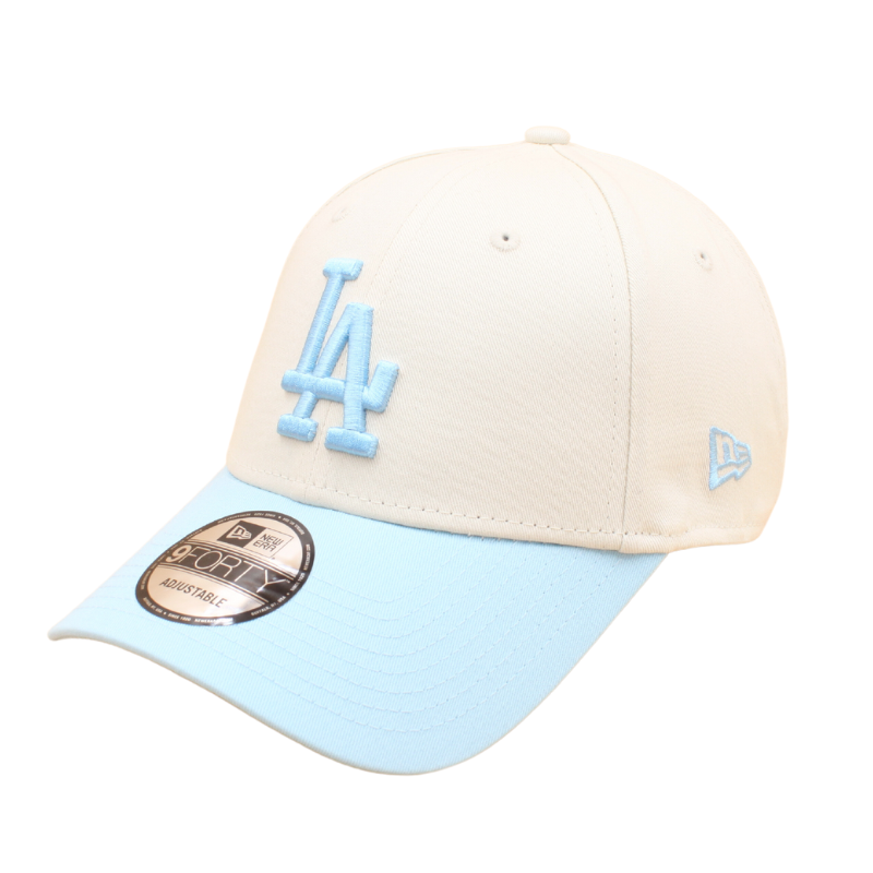 New Era Los Angeles Dodgers Patch 9forty Baseball Cap - Stone/Light Blue - Headz Up 