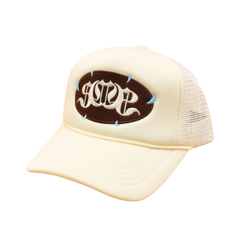 Stone/Brown "FANGS" Sabo Logo Trucker Cap