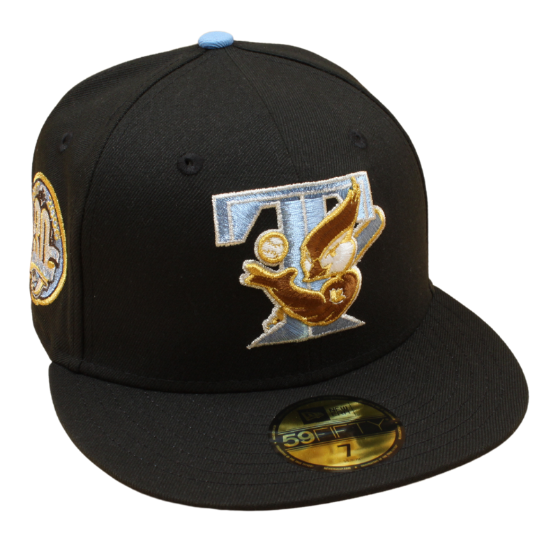 New Era 59FIFTY Fitted Cap - Totonto Blue Jays Cooperstown - 1977-2006 30TH Season - Blue Logo - Black/Grey Grey UV - Headz Up 