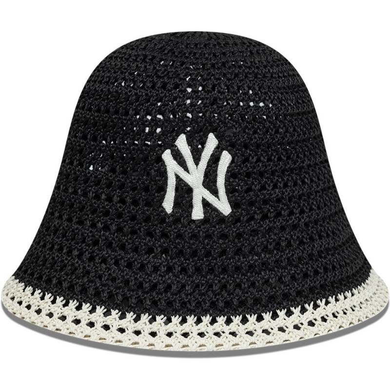 New Era - New York Yankees - WMNS KNITTED BUCKET HAT - Black/White - Headz Up 