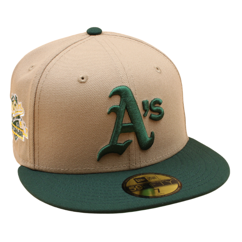 New Era - 59FIFTY Fitted -  Oakland Athletics - 1989 World Series - Khaki/Dark Green - Headz Up 