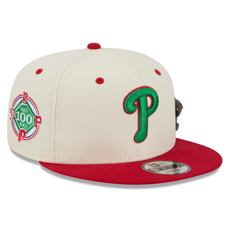 New Era - 9FIFTY Snapback - Philadelphia Phillies - MASCOT PIN - Chrome/Red - Headz Up 