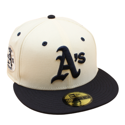 New Era - 59FIFTY Fitted -  Oakland Athletics - 1973 World Series - Chrome/Navy