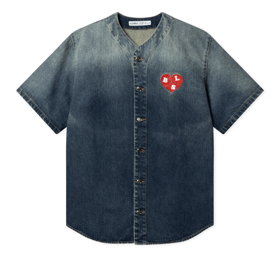 BLS - Heartbreaker Baseball Demin Shirt - Light Blue - Headz Up 