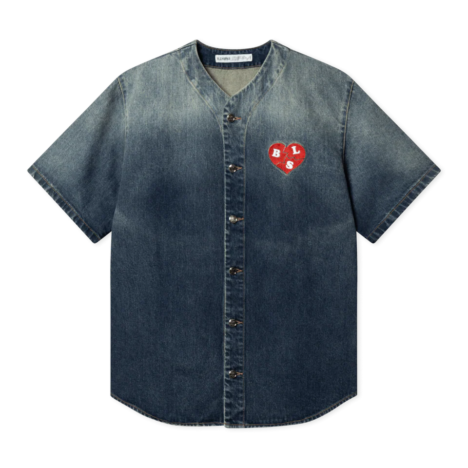 BLS - Heartbreaker Baseball Demin Shirt - Light Blue - Headz Up 