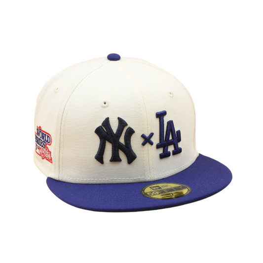 NY VS LA Cooperstown 59Fifty Fitted World Series 1981 - Chrome/Royal Blue - Headz Up 