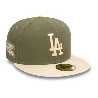 New Era - Los Angeles Dodgers - 59Fifty Fitted - SIDE PATCH - Olive/Light Chrome