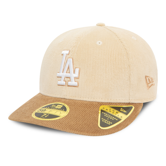 New Era - 59fifty Fitted Low Profile - CORD - Los Angeles Dodgers - Light Beige