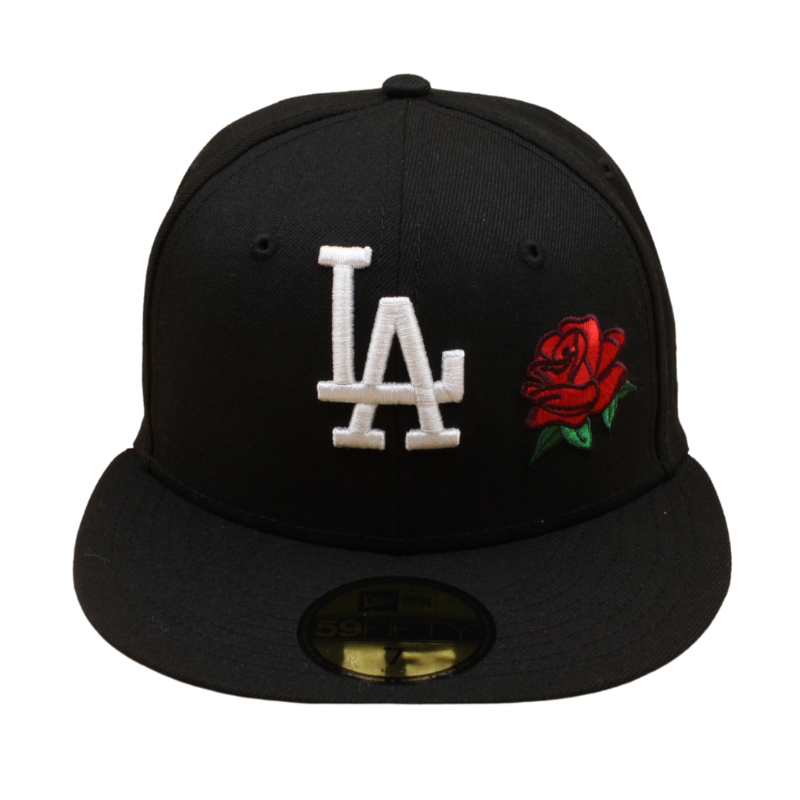 New Era - 59FIFTY Fitted - Los Angeles Dodgers - ROSE - Black/Red UV