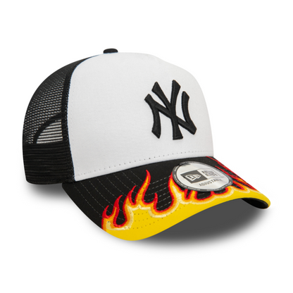 New Era - MLB FLAME - Trucker Cap - New York Yankees - White/Black