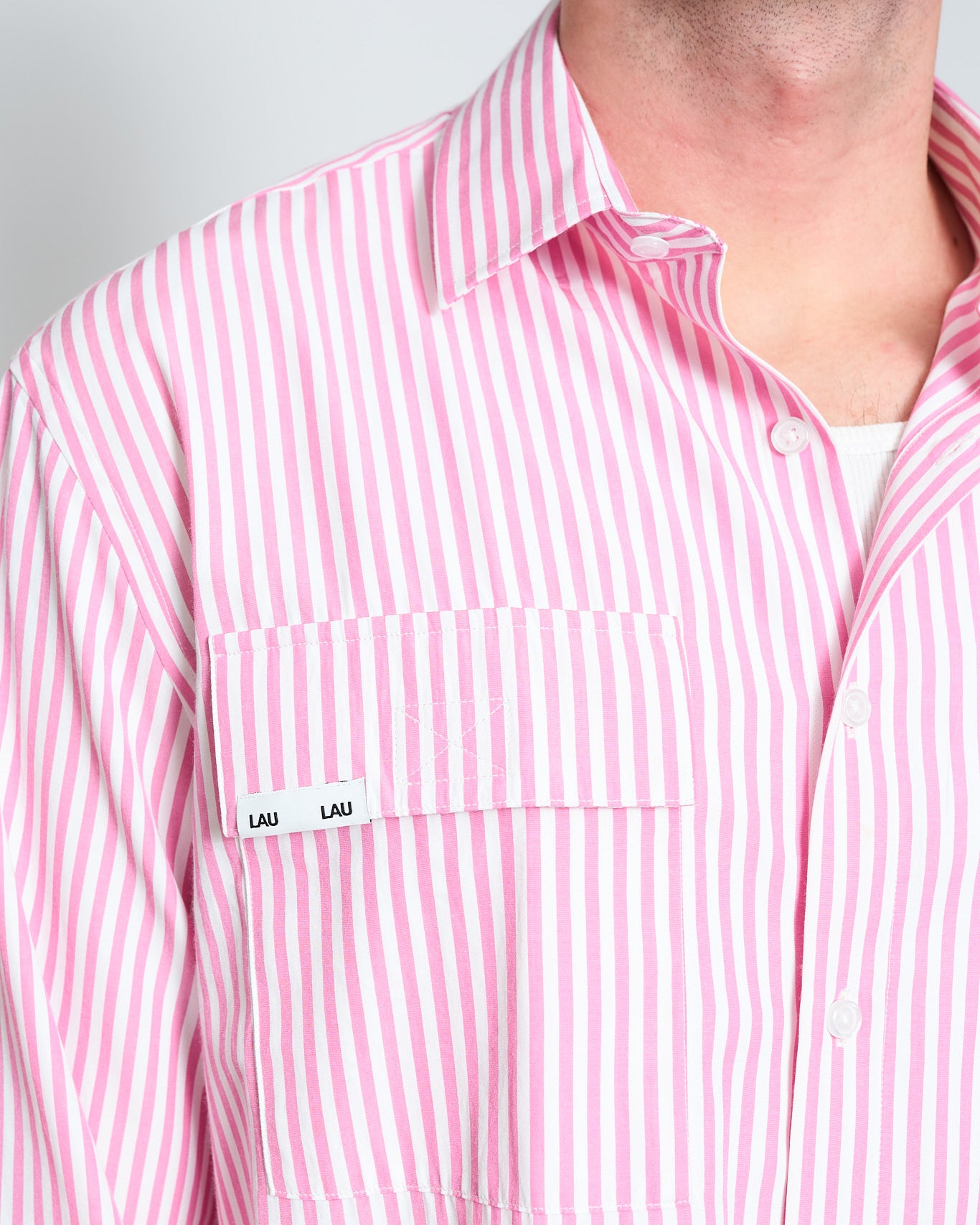 LAU LAU -  Striped Shirt - Pink/white - Headz Up 