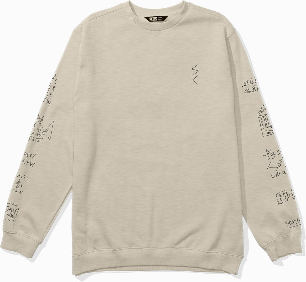 SALTY CREW - REEL LB CREWNECK - Oatmeal Heather - Headz Up 