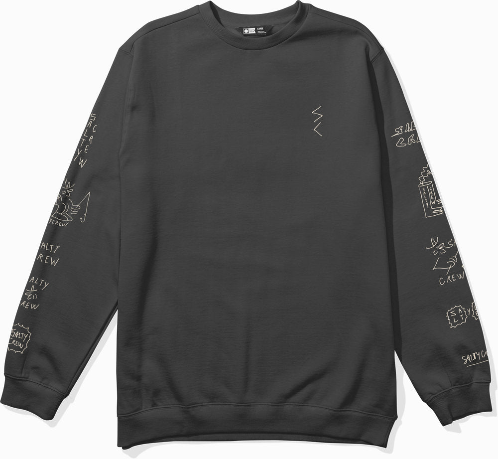 SALTY CREW - REEL LB CREWNECK - Pirate Black - Headz Up 