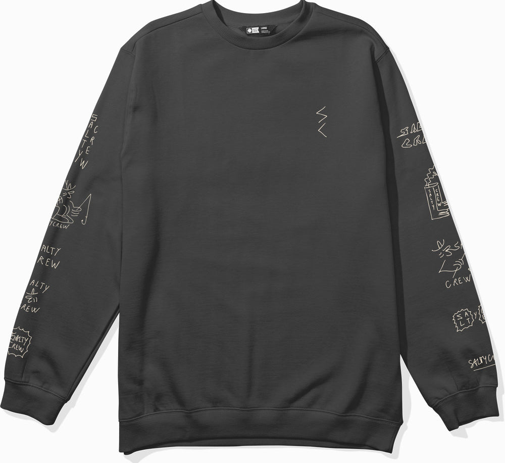 SALTY CREW - REEL LB CREWNECK - Pirate Black - Headz Up 