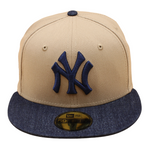 New Era - 59FIFTY - New York Yankees Cooperstown - 50th Anniversary  - Camel/Denim - Headz Up 