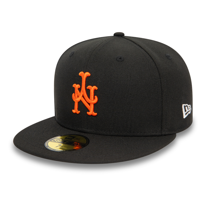 New Era - 59FIFTY Fitted Cap - Upside Down AOP - New York Mets Cooperstown - Black - Headz Up 