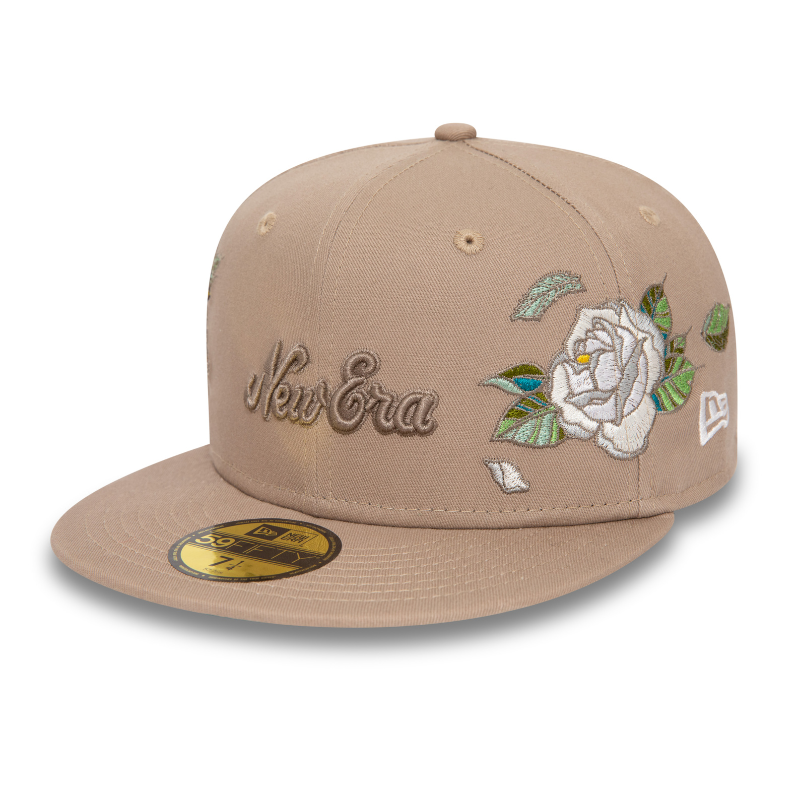 New Era - NE FLOWER ICON - 59Fifty Fitted Cap - Beige - Headz Up 