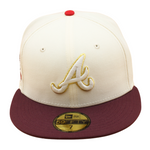 New Era - 59FIFTY Fitted - Atlanta Braves - Atlanta-Fulton - Chrome/Maroon - Headz Up 