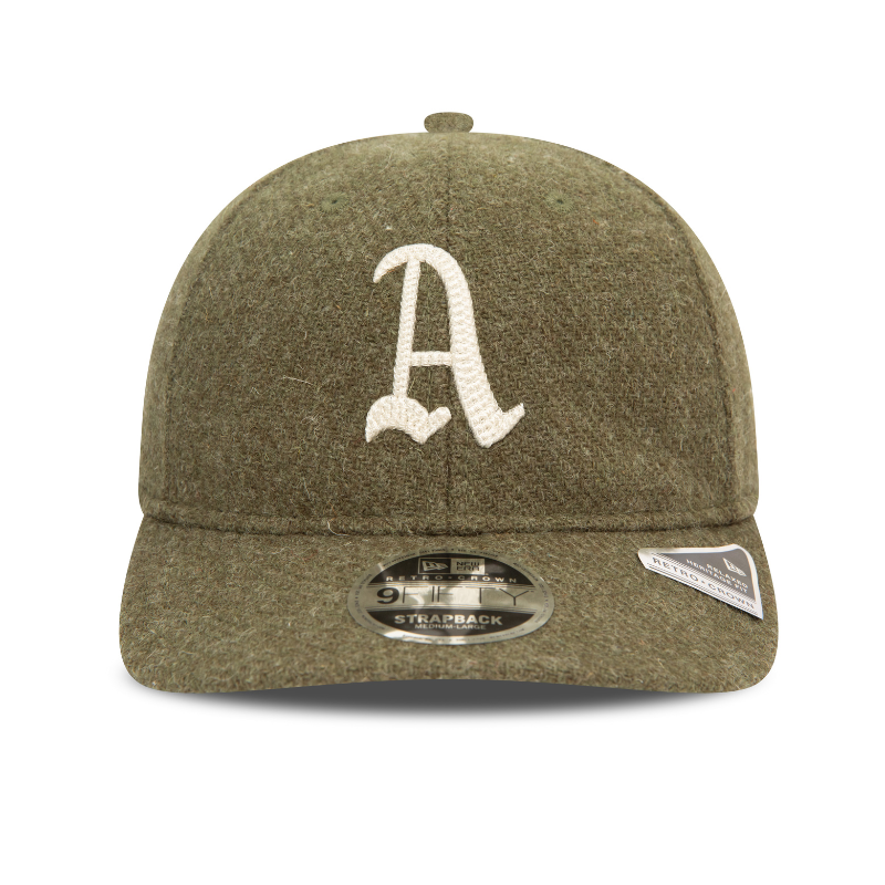 New Era - 9FIFTY Retro Crown - Harris Tweed - Oakland Athletics - Olive - Headz Up 