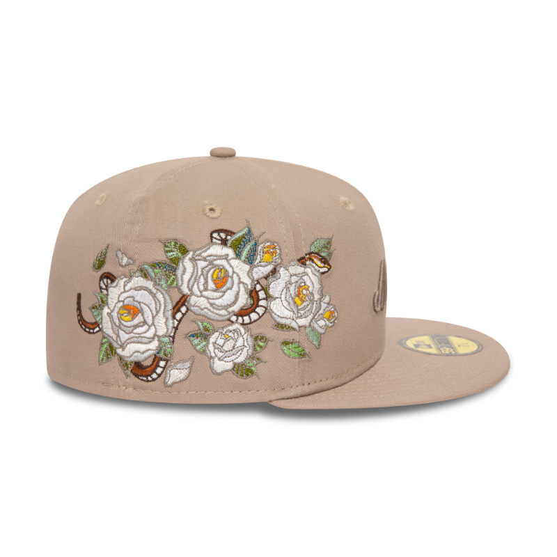 New Era - NE FLOWER ICON - 59Fifty Fitted Cap - Beige - Headz Up 