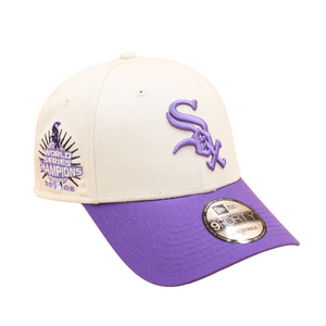 New Era Chicago White Sox Patch 9forty Baseball Cap - Stone/Purple - Headz Up 