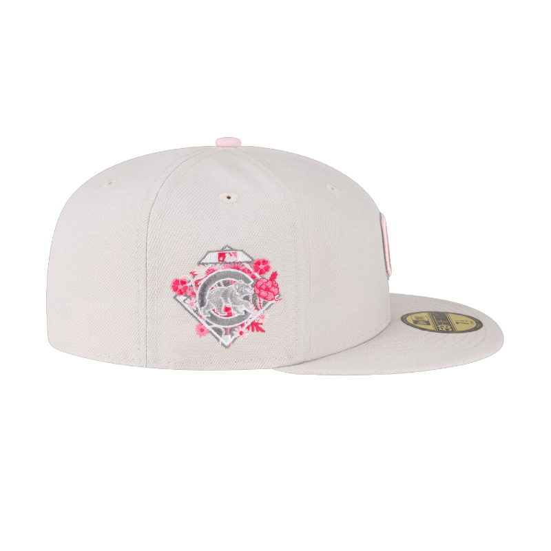 Mothers Day Chicago Cubs 59Fifty Fitted Cap - Stone/Pink - Headz Up 