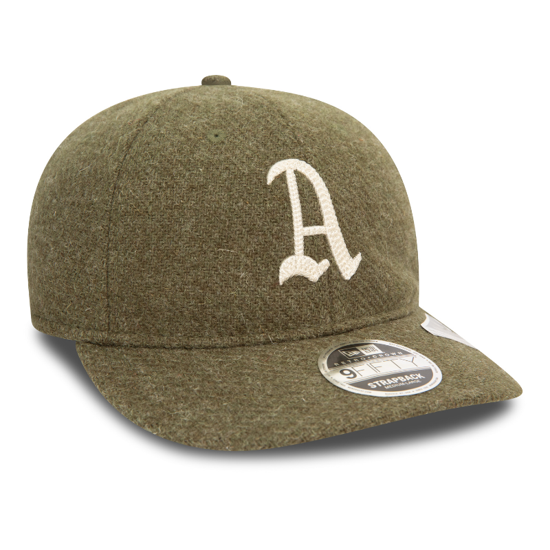 New Era - 9FIFTY Retro Crown - Harris Tweed - Oakland Athletics - Olive - Headz Up 