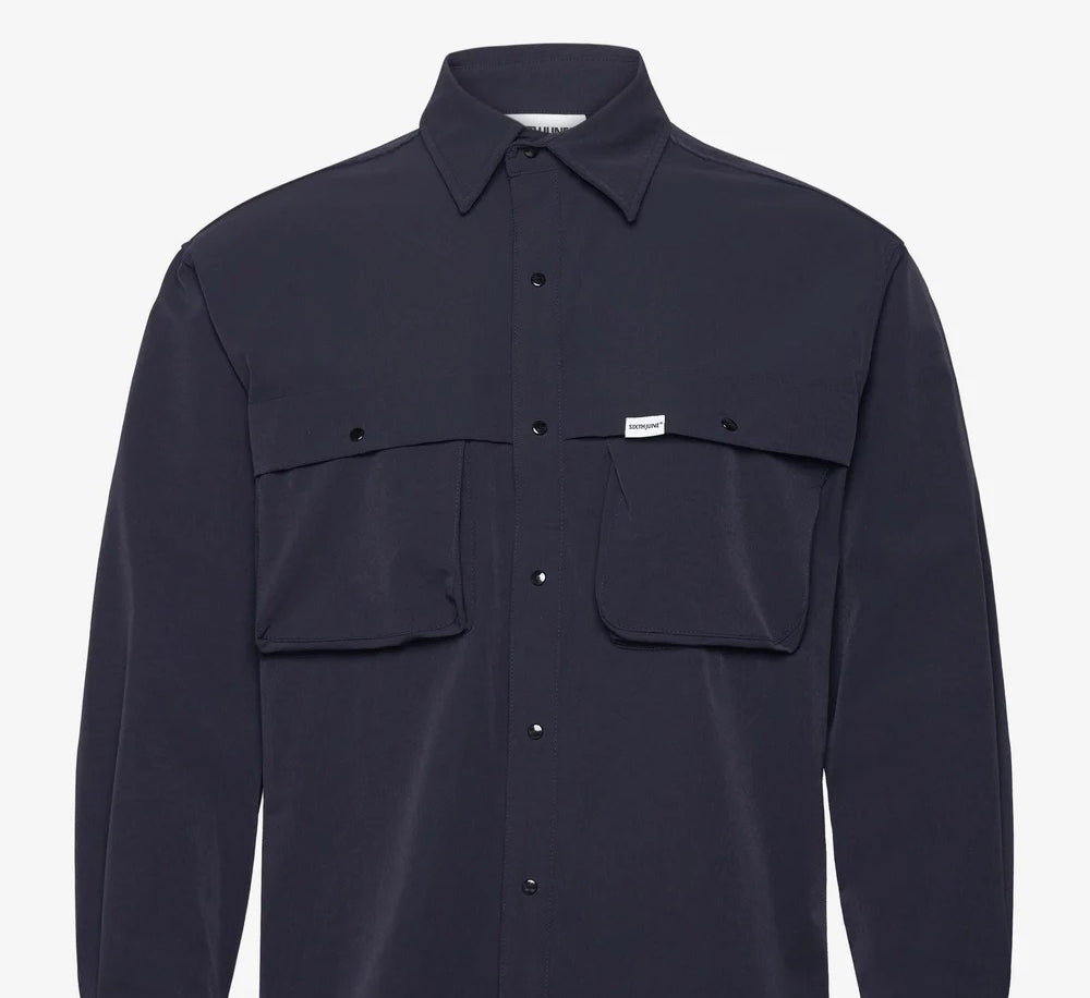 SIXTH JUNE - Utility Nylon Shirt - Navy - Headz Up 