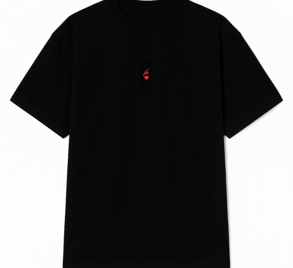 SIXTH JUNE - 6 Heart Embro SS Tshirt - Black - Headz Up 