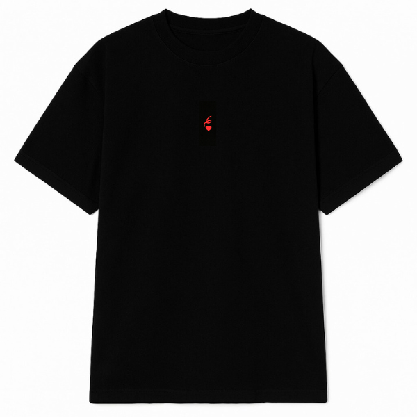 SIXTH JUNE - 6 Heart Embro SS Tshirt - Black - Headz Up 
