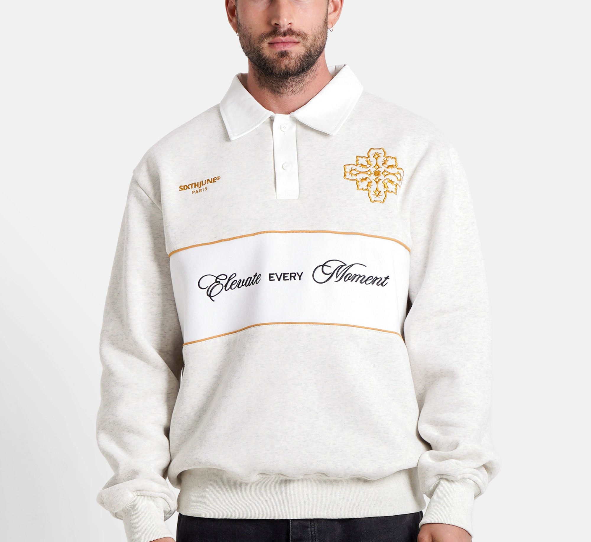 SIXTH JUNE - Persian Embro Polo Sweatshirt - Offwhite - Headz Up 