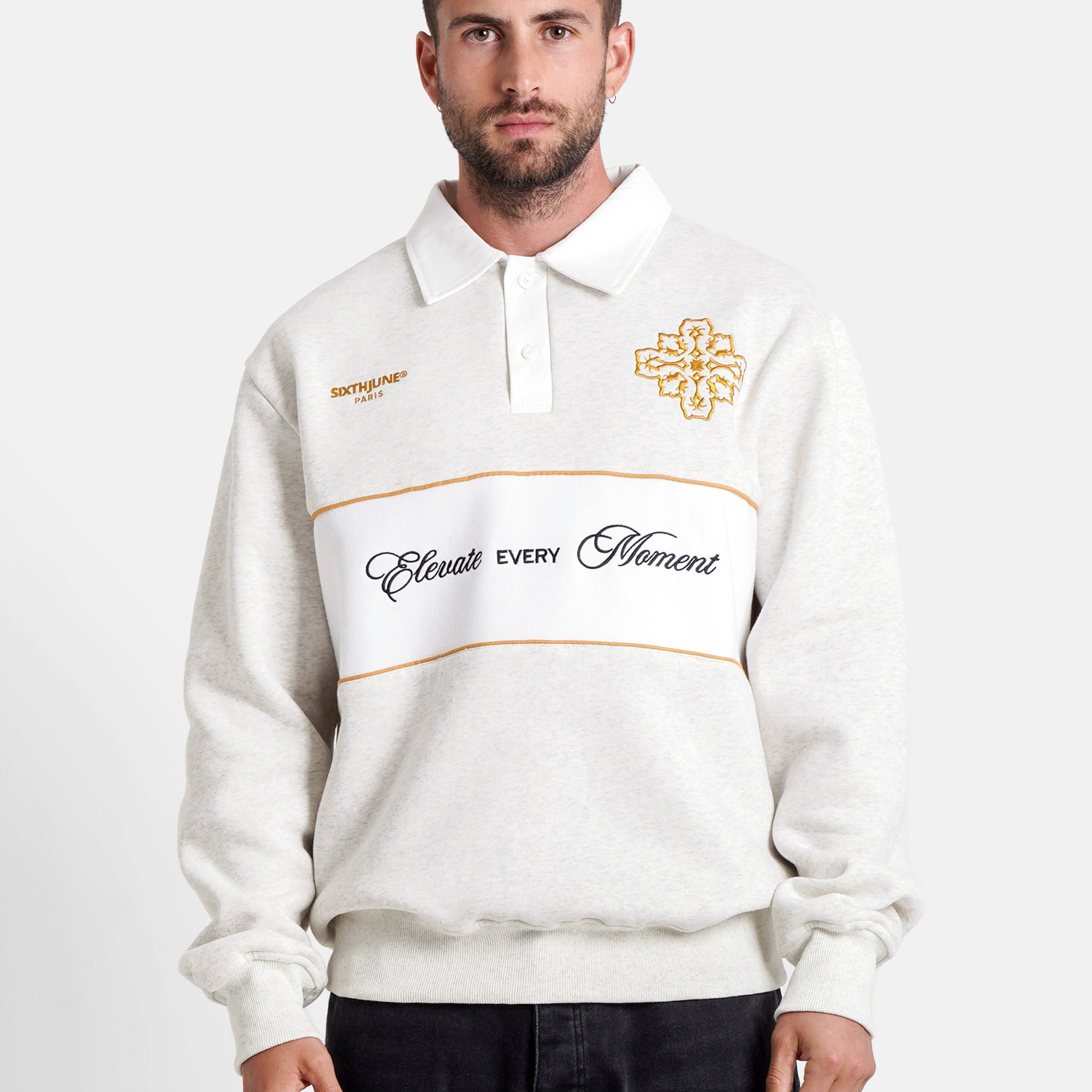 SIXTH JUNE - Persian Embro Polo Sweatshirt - Offwhite - Headz Up 