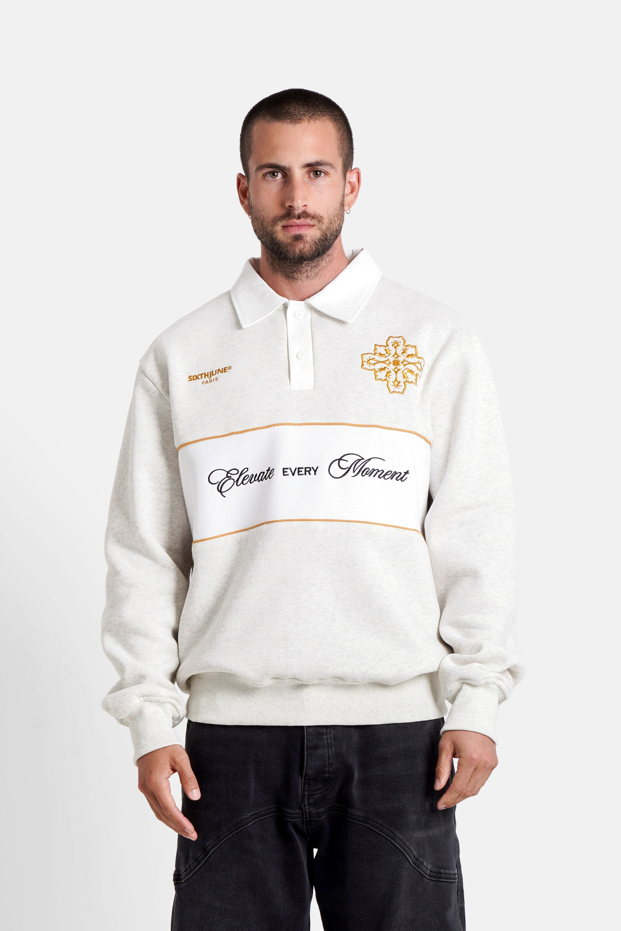 SIXTH JUNE - Persian Embro Polo Sweatshirt - Offwhite - Headz Up 