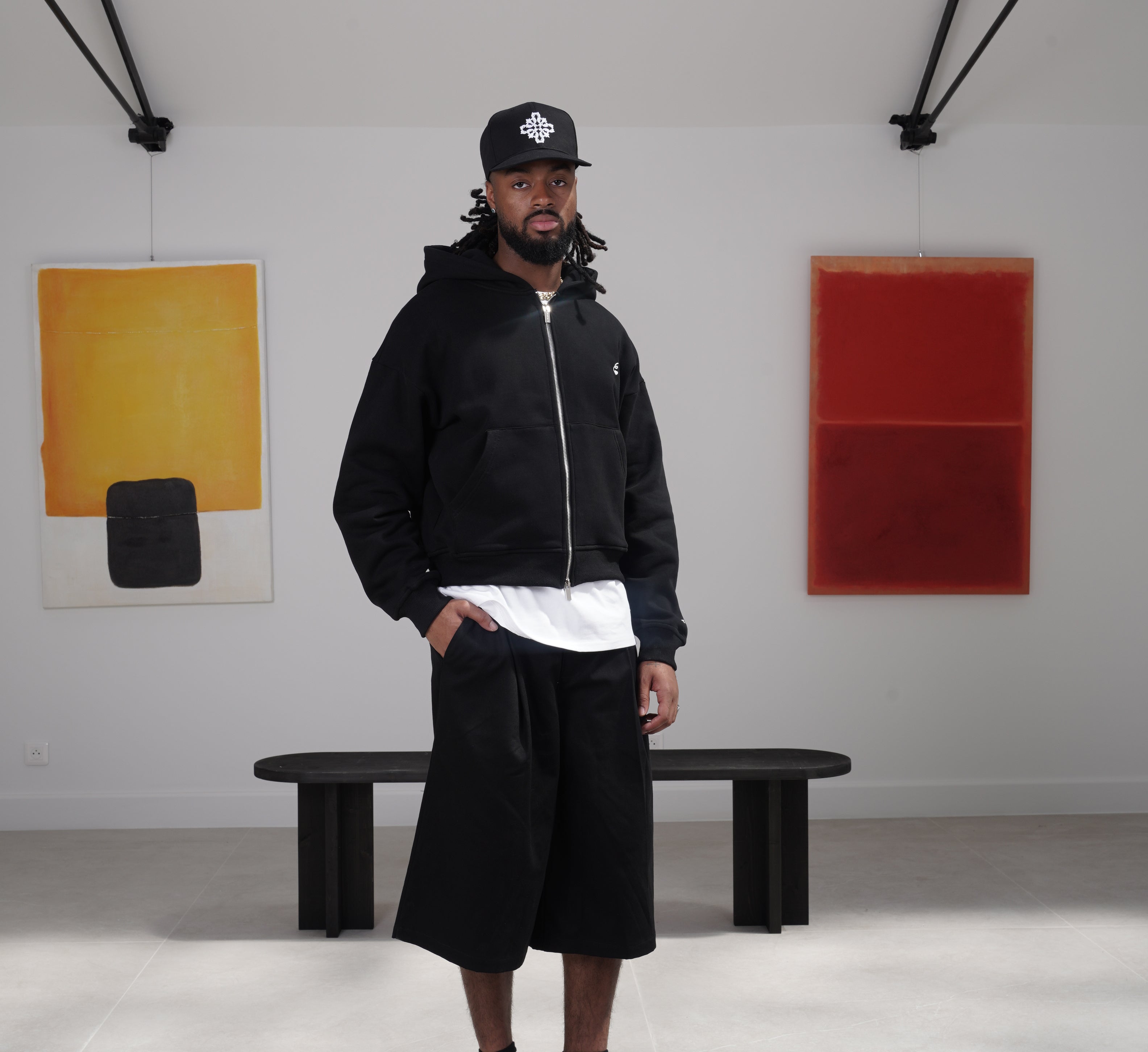 SIXTH JUNE - Heavy Cotton Zip Up Hoodie - Black - Headz Up 