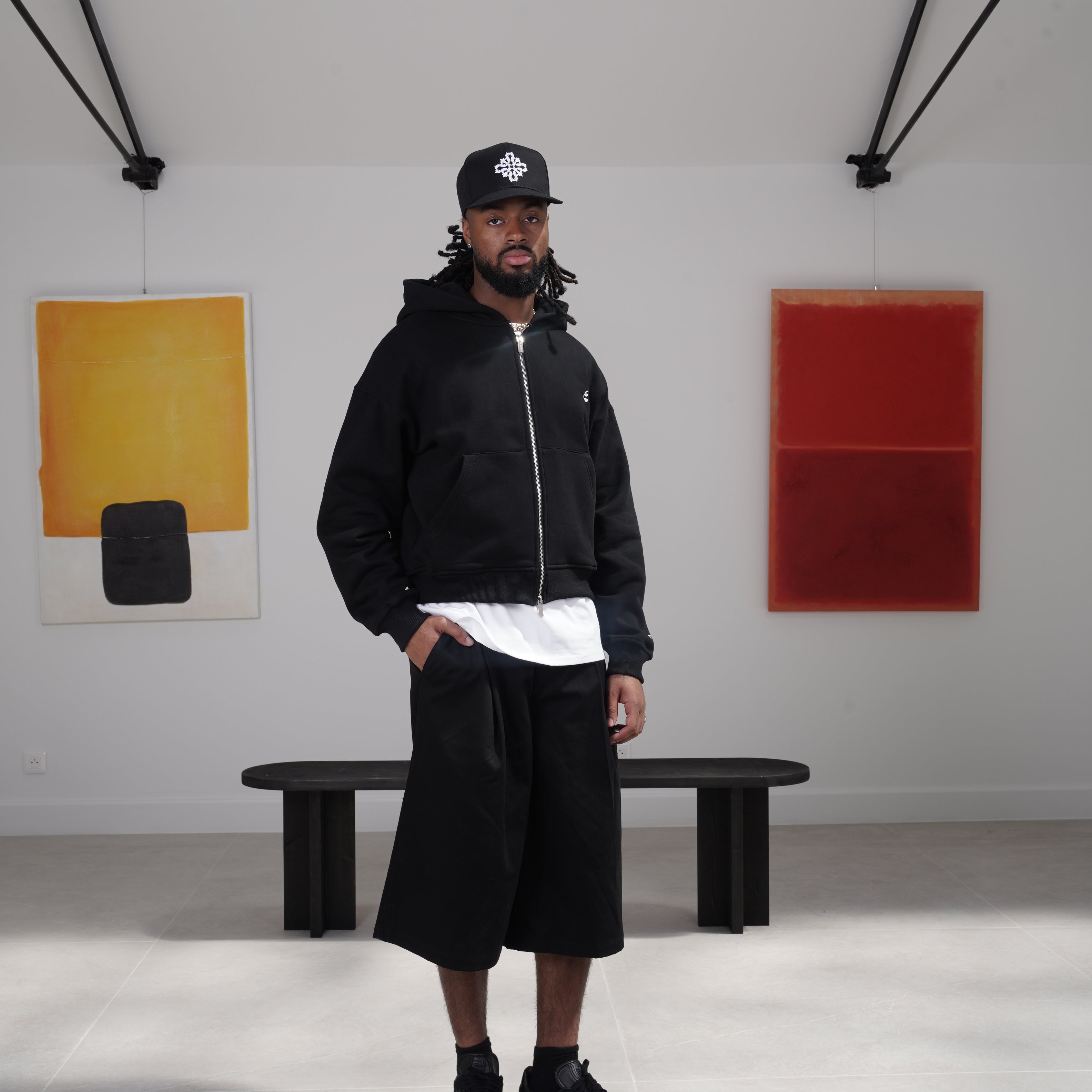 SIXTH JUNE - Heavy Cotton Zip Up Hoodie - Black - Headz Up 