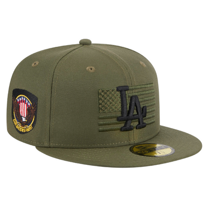59fifty Fitted Cap Los Angeles Dodgers Armed Forces (2023) - Olive - Headz Up 