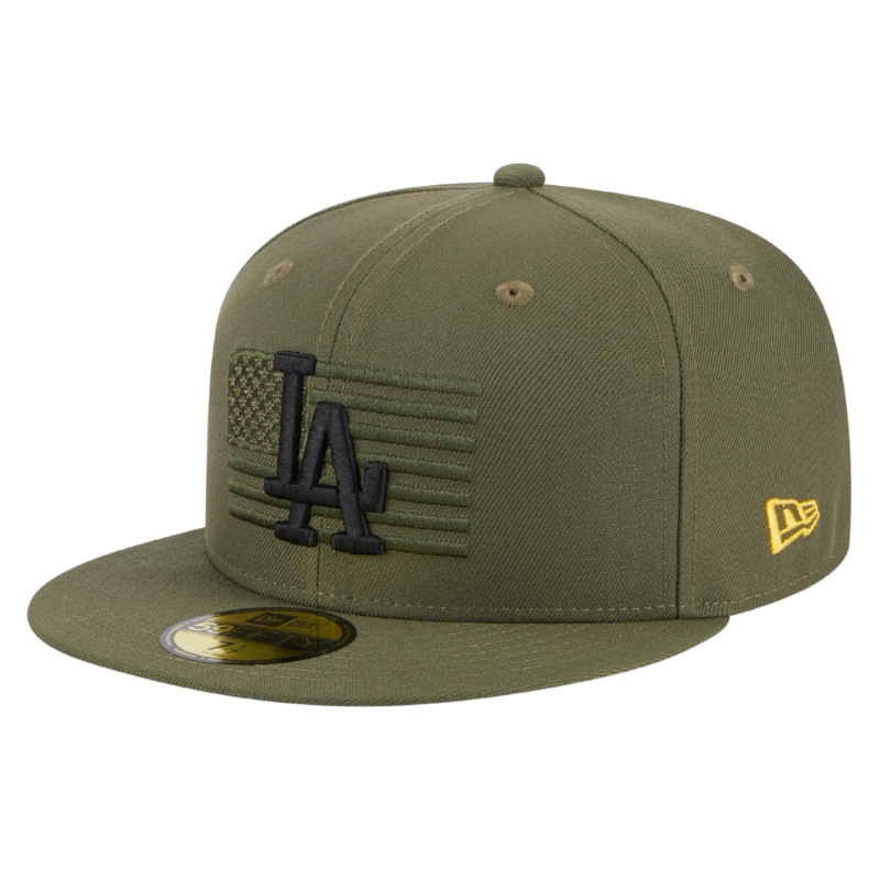 59fifty Fitted Cap Los Angeles Dodgers Armed Forces (2023) - Olive - Headz Up 