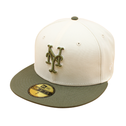 New Era - 59FIFTY Fitted -  New York Mets - Chrome/Olive