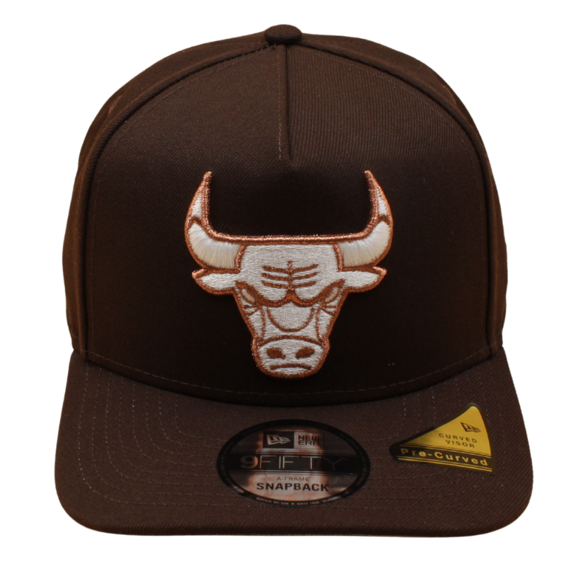 New Era - 9FIFTY A-Frame Snapback - Pre Curved - Chicago Bulls - Burnt Wood - Headz Up 