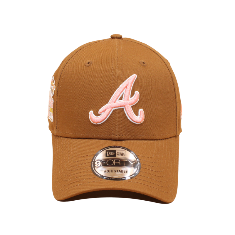 New Era Atlanta Braves Patch 9forty Baseball Cap - Brown - Headz Up 