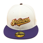 New Era 59FIFTY Fitted Cap - Cleveland Indians Cooperstown - 1994 Inaugural Season - Chrome/Purple - Headz Up 