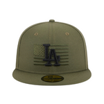 59fifty Fitted Cap Los Angeles Dodgers Armed Forces (2023) - Olive - Headz Up 