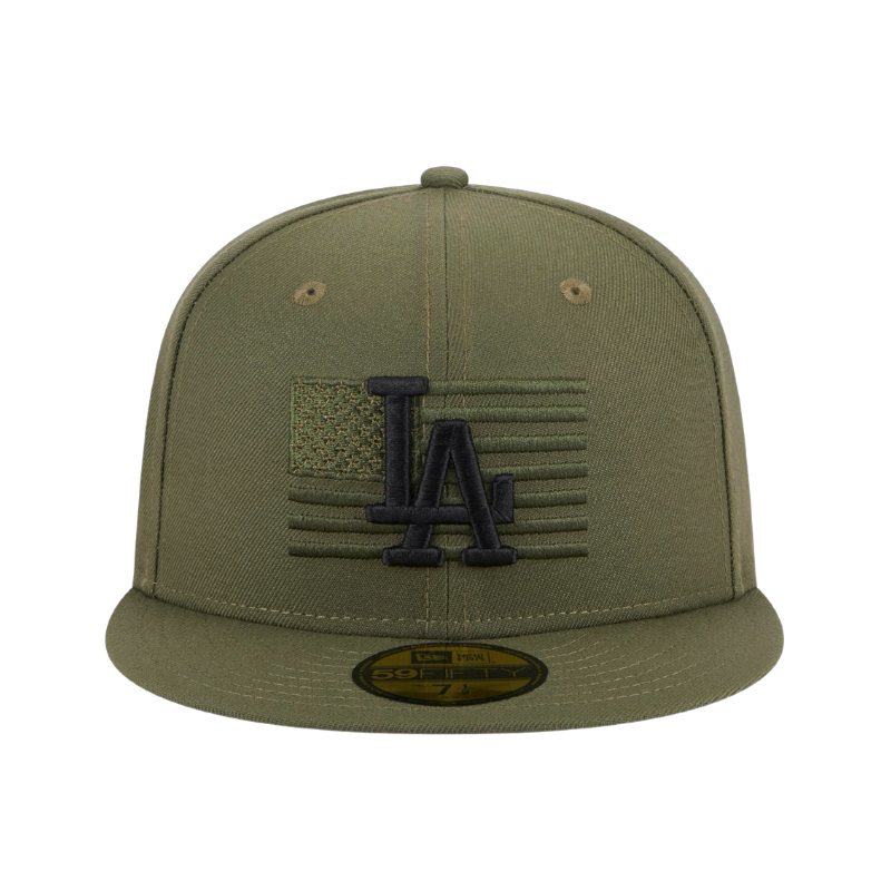 59fifty Fitted Cap Los Angeles Dodgers Armed Forces (2023) - Olive - Headz Up 