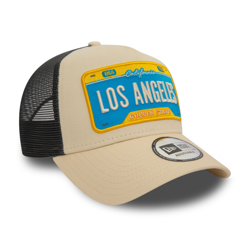 New Era - "Los Angeles" - A-Frame Trucker Adjustable Cap - Khaki