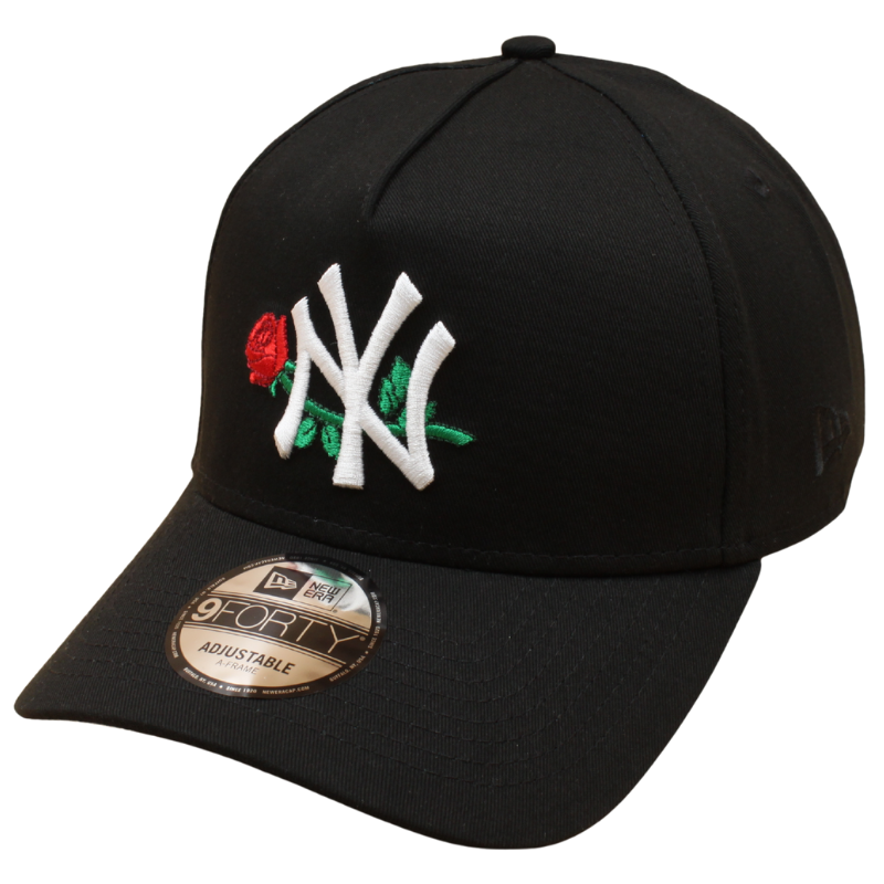 New Era - 9FORTY A-Frame Cap - New York Yankees - Black ROSE - Headz Up 
