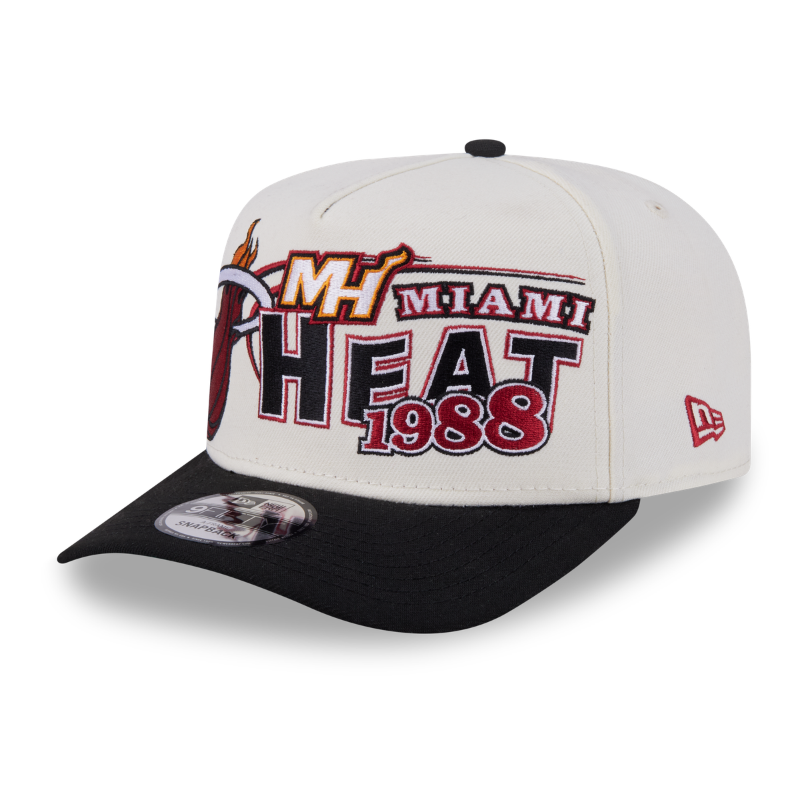 New Era - 9FIFTY A-Frame Snapback - Classics - Miami Heat - Chrome/Black - Headz Up 