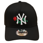 New Era - 9FORTY A-Frame Cap - New York Yankees - Black ROSE - Headz Up 